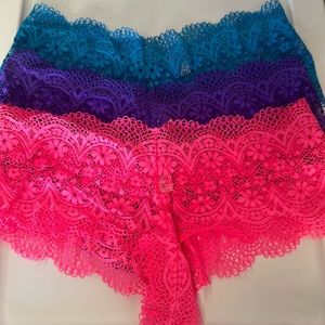 Victoria’s  Secret all over lace cheeky 3 panty bundle